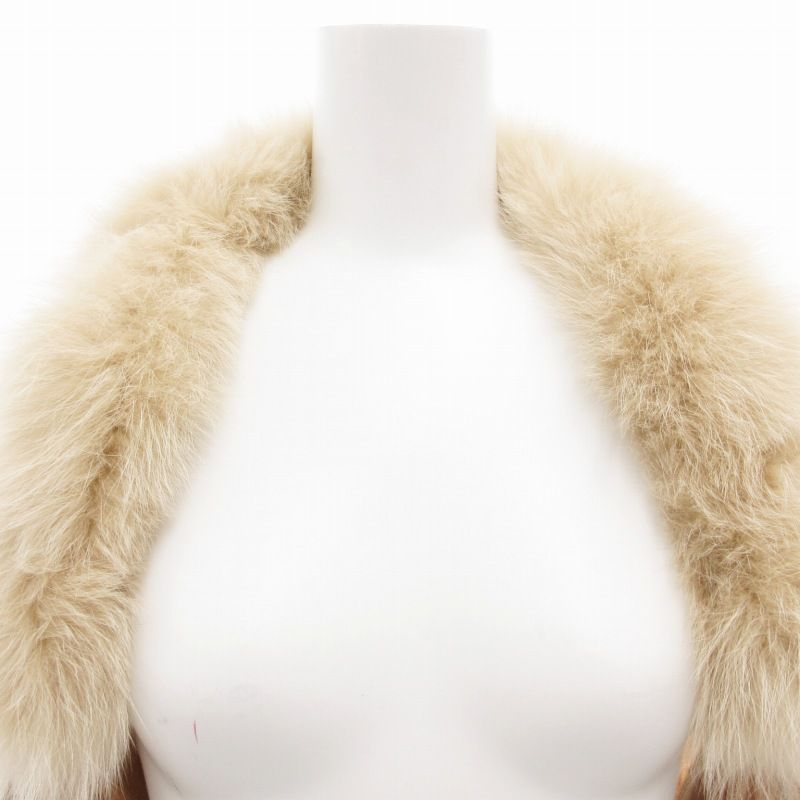 トゥービーシック TO BE CHIC カーディガン ボレロ ニット 長袖 カシミヤ フォックスファー付 V ベージュ /GV レディース トゥービーシック TO BE CHIC カーディガン ボレロ ニット 長袖