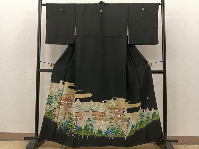 平和屋着物○男性 黒紋付 長羽織セット 正絹 逸品 AAAZ3036np 楽天市場  