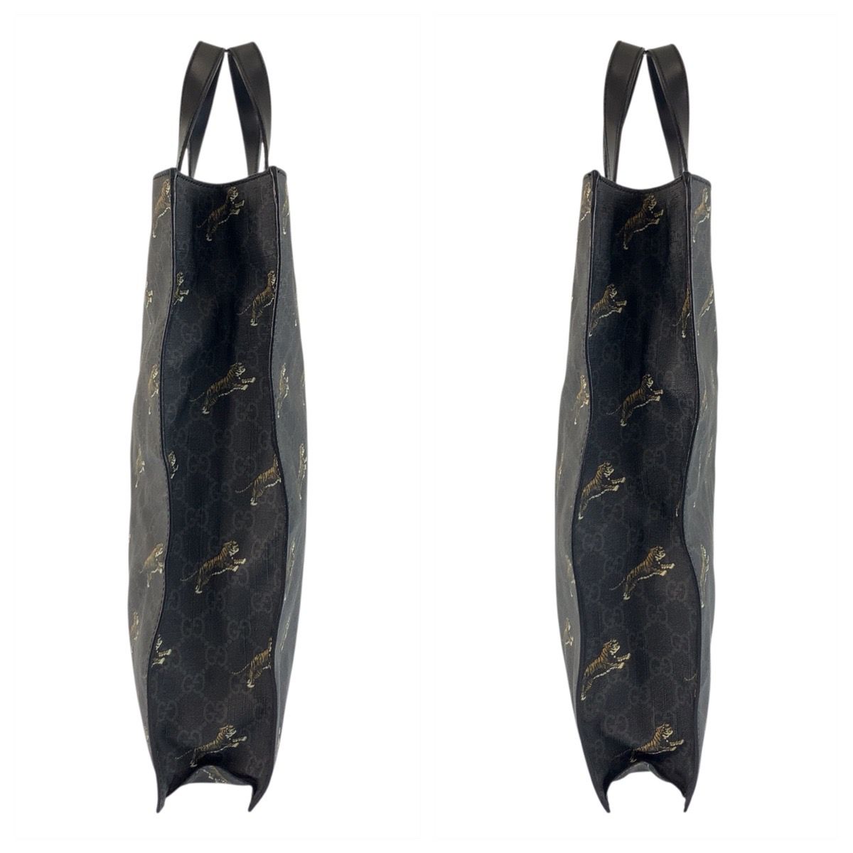 美品 GUCCI グッチ シェリーライン タイガー ブラック GGスプリーム  