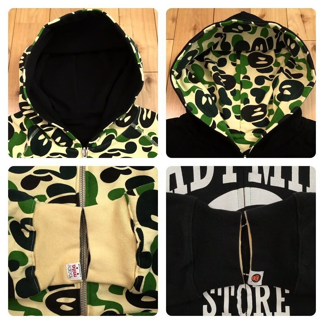 ☆リバーシブル☆ Milo camo green パーカー Mサイズ a bathing ape