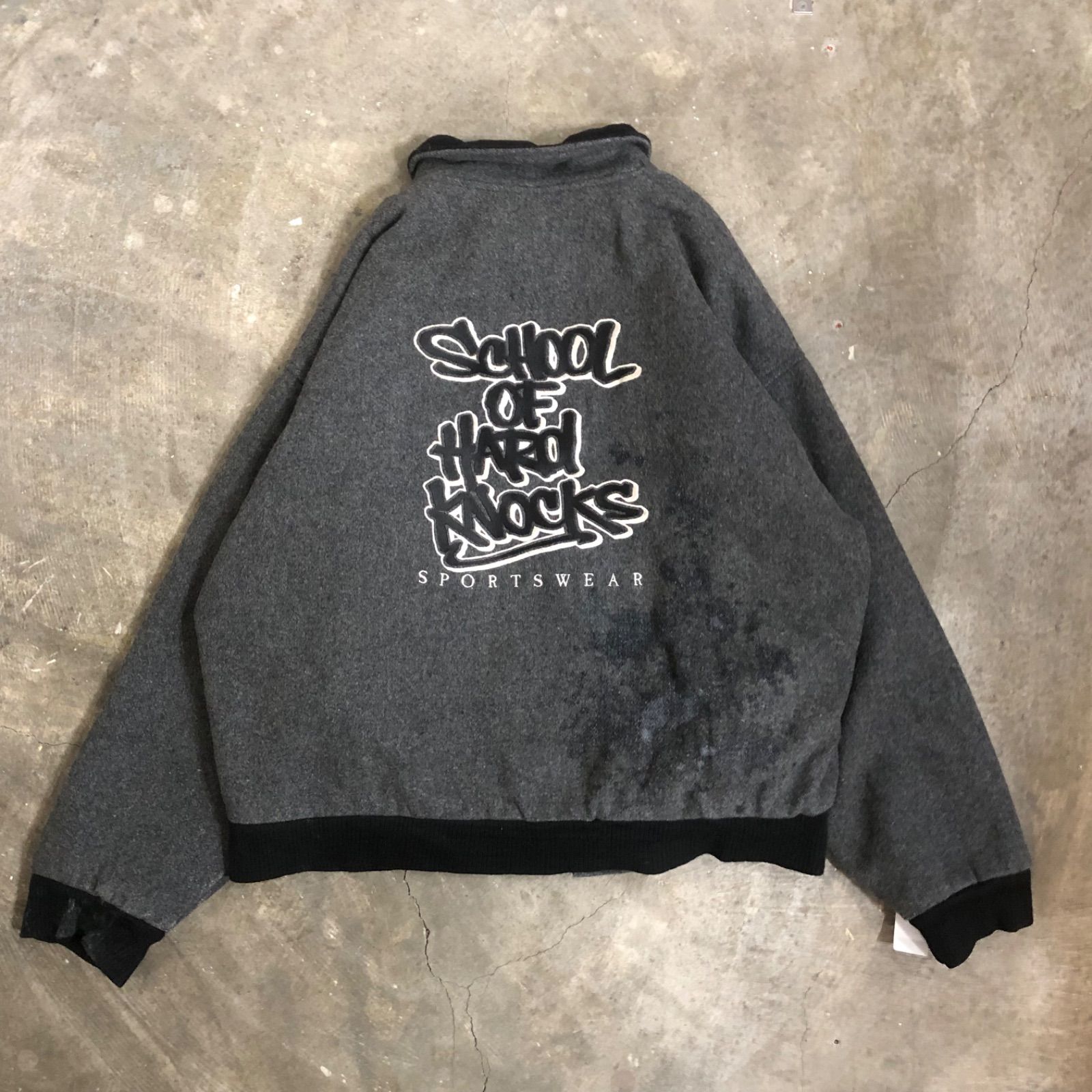 T3732 SCHOOL OF HARD KNOCKS ウールジャケット ビッグサイズ 古着 
