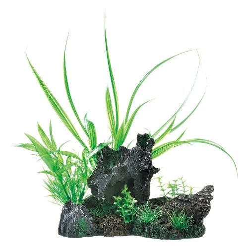 【同梱不可】【6個セット】ジェックス癒し水景MIXプランツロック黒