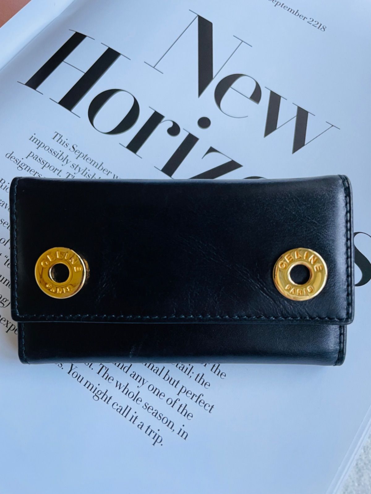 CELINE 未使用箱付き Wサークルロゴ キーケース celine セリーヌ