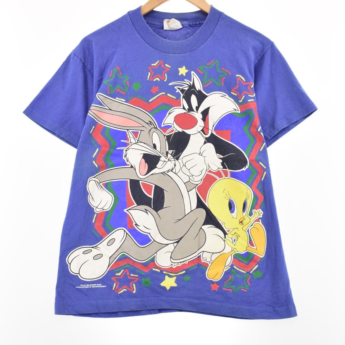 古着 90年代 ルーニーテューンズ LOONEY TUNES 大判プリント 