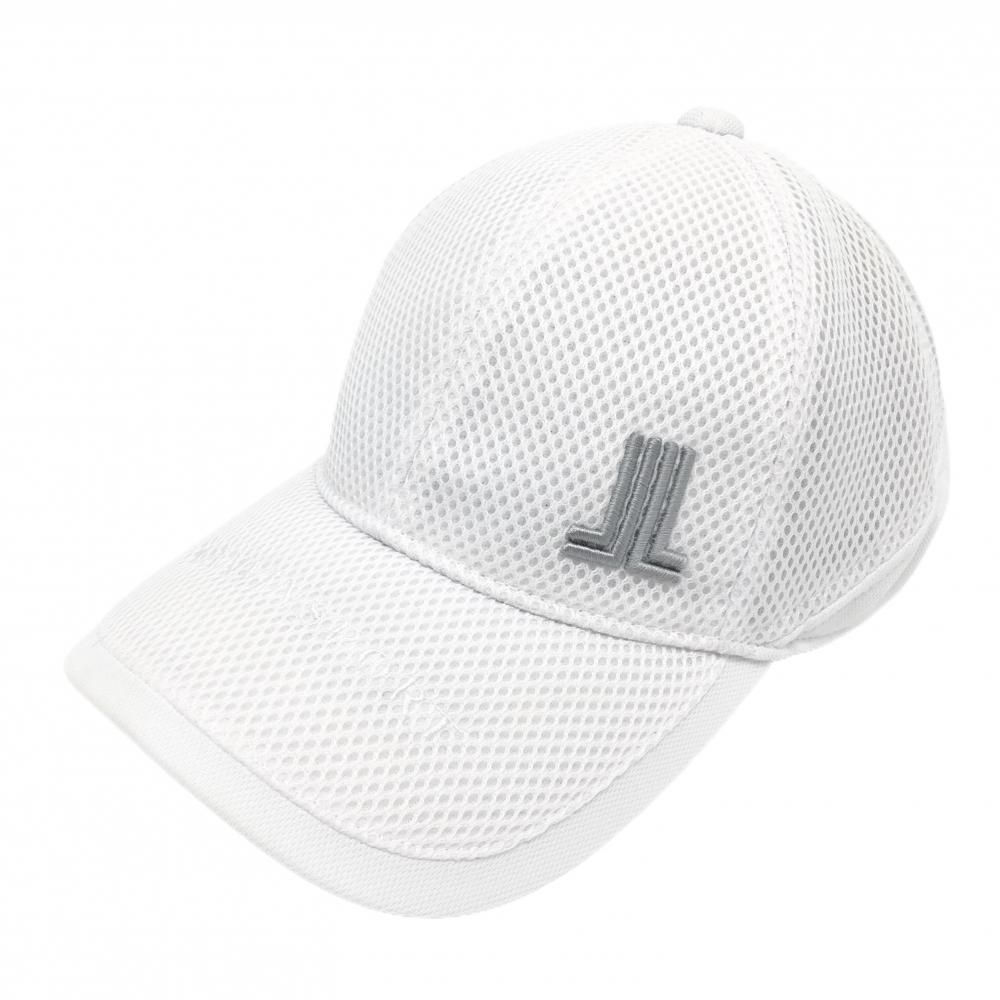 LANVIN SPORT メッシュキャップ　ゴルフ 美品】ランバンスポール メッシュキャップ 白 ロゴグレー F(57