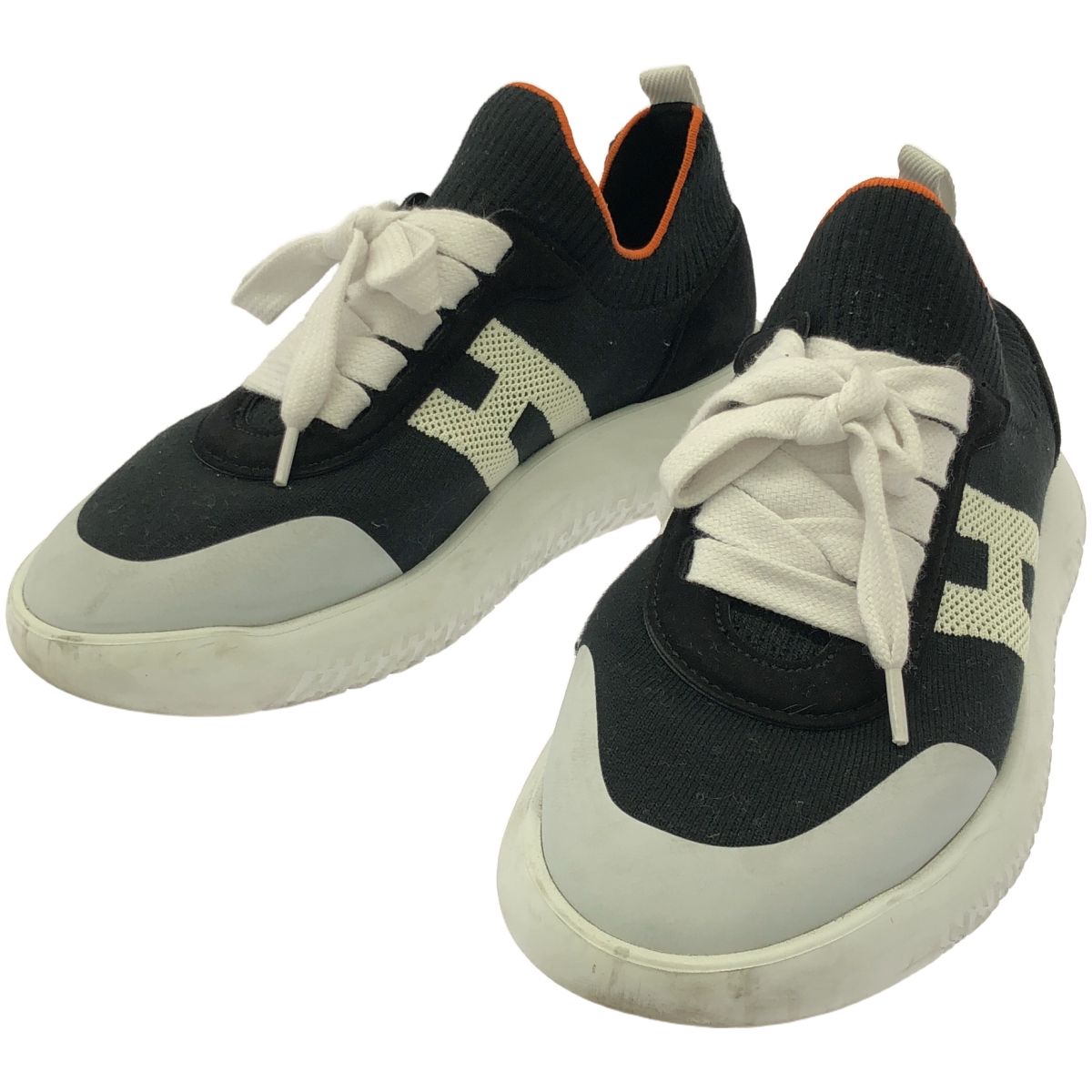 HERMES エルメス Crew クルーニットスニーカー ブラック 35 1/2 - メルカリ