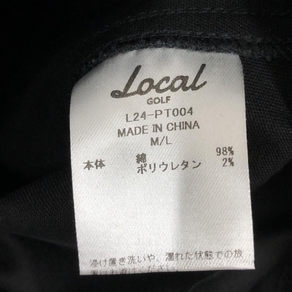新品】ローカルゴルフ パンツ 黒 ロゴ白 ウエスト一部ゴム メンズ M/L