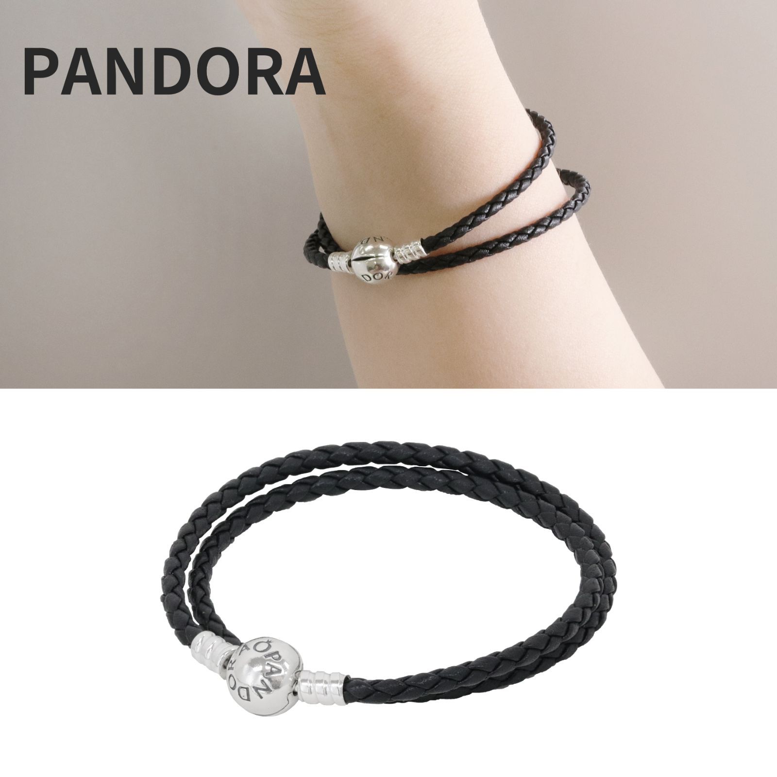 新品・正規品】PANDORA(パンドラ) ☆モーメント ダブル ブラックレザー