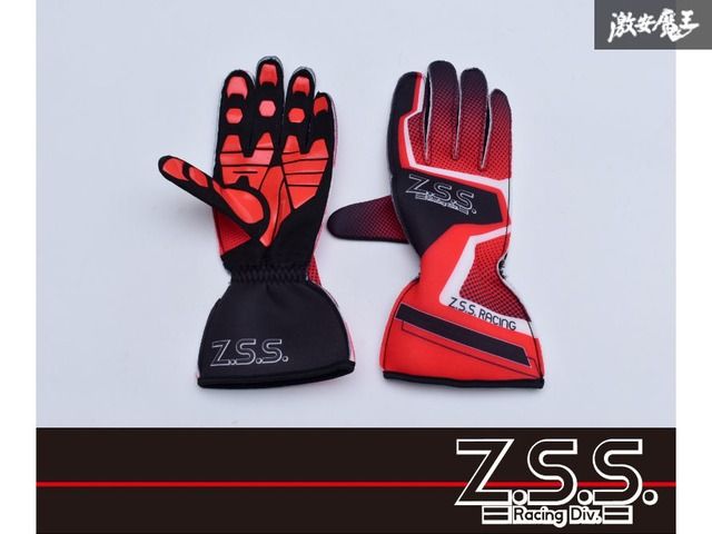 Z.S.S. レーシンググローブ Lサイズ ブラック×レッド レース カート Gloves グリップ ドリフト 新品!! 手袋 グローブ ZSS Q0012 -80