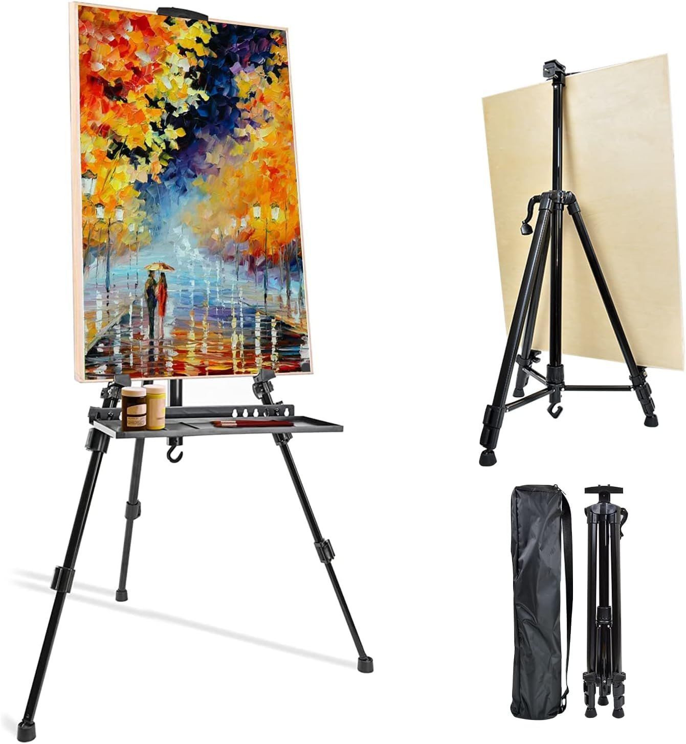 イーゼル 55-160cm スチール製 高さ調節3段式 展示 絵画 装飾