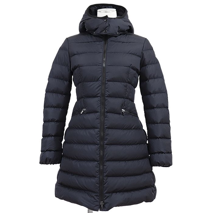 MONCLER モンクレール ダウンコート 2021年製 CHARPAL シャーパル シグネチャー ロゴ ワッペン 2WAY デタッチャブル フード取り外し可 レディース着用可 Aライン アウター キッズ サイズ 12 ネイビー 紺 ルーマニア製