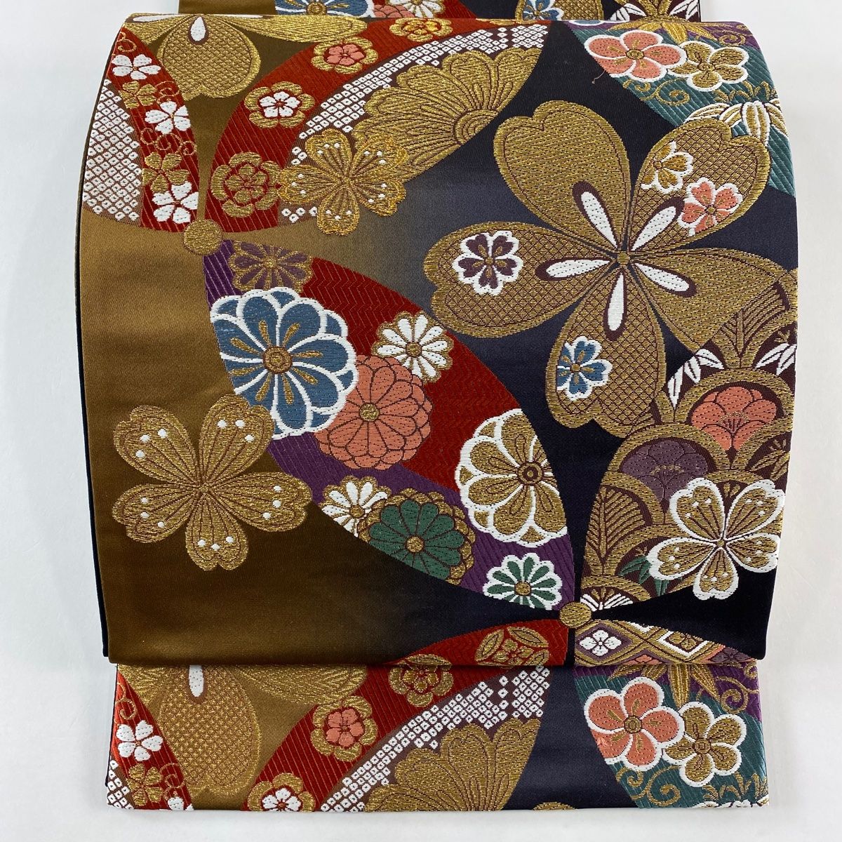 美品】 袋帯 秀品 桜 菊 金糸 唐織 茶色 六通 正絹 【中古】 - メルカリ