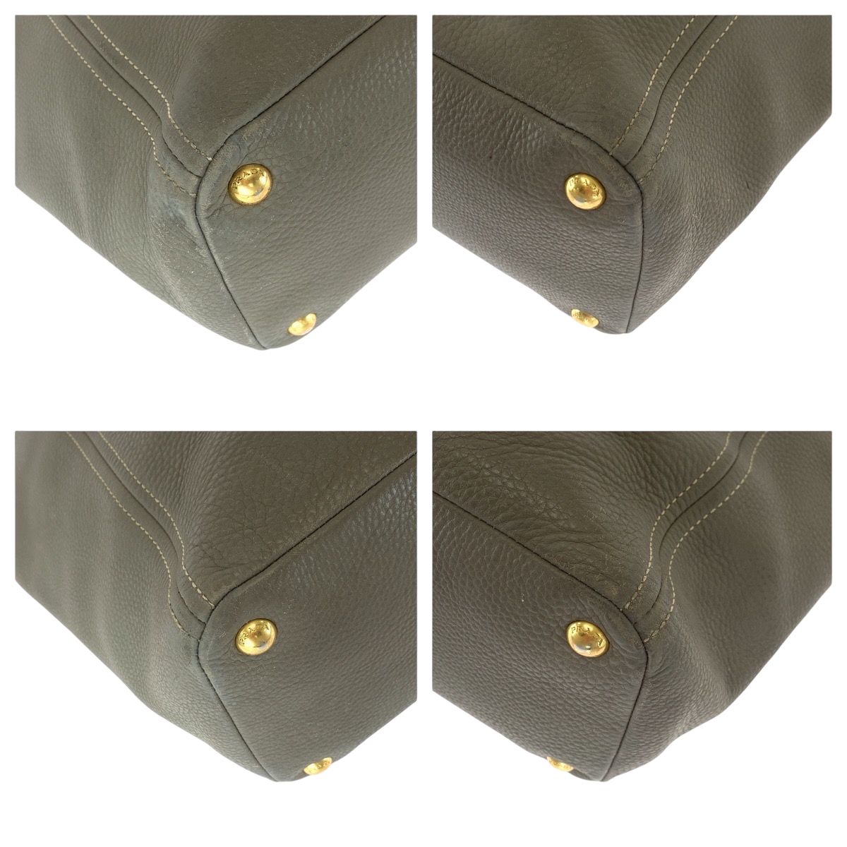 PRADA プラダ ヴィッテロダイノ マルモ グレージュ ゴールド金具 