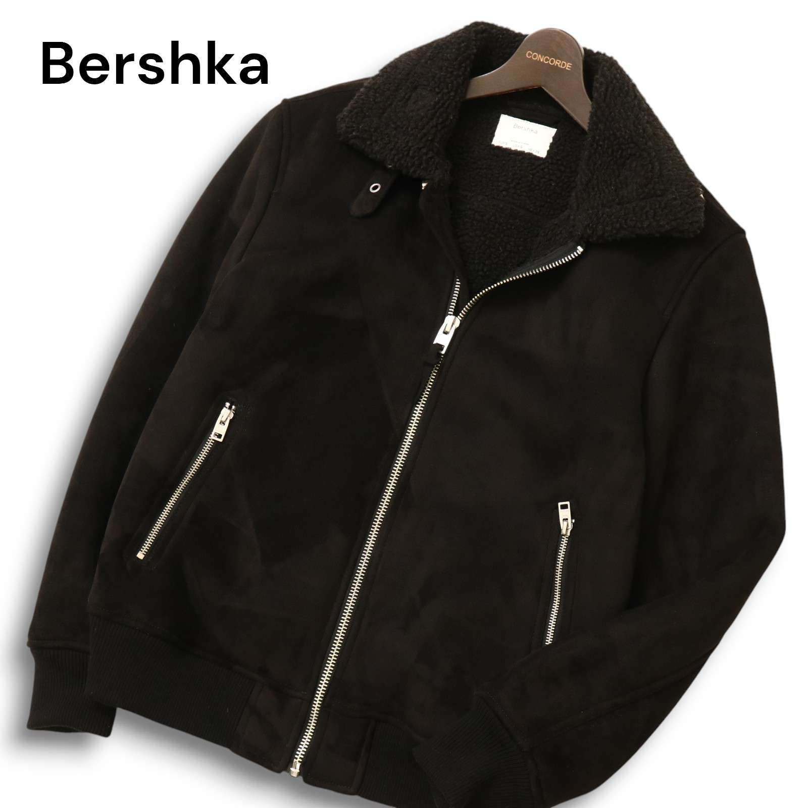 Bershka ベルシュカ 秋冬☆ 裏ボア ライダース ジャケット ブルゾン Sz 