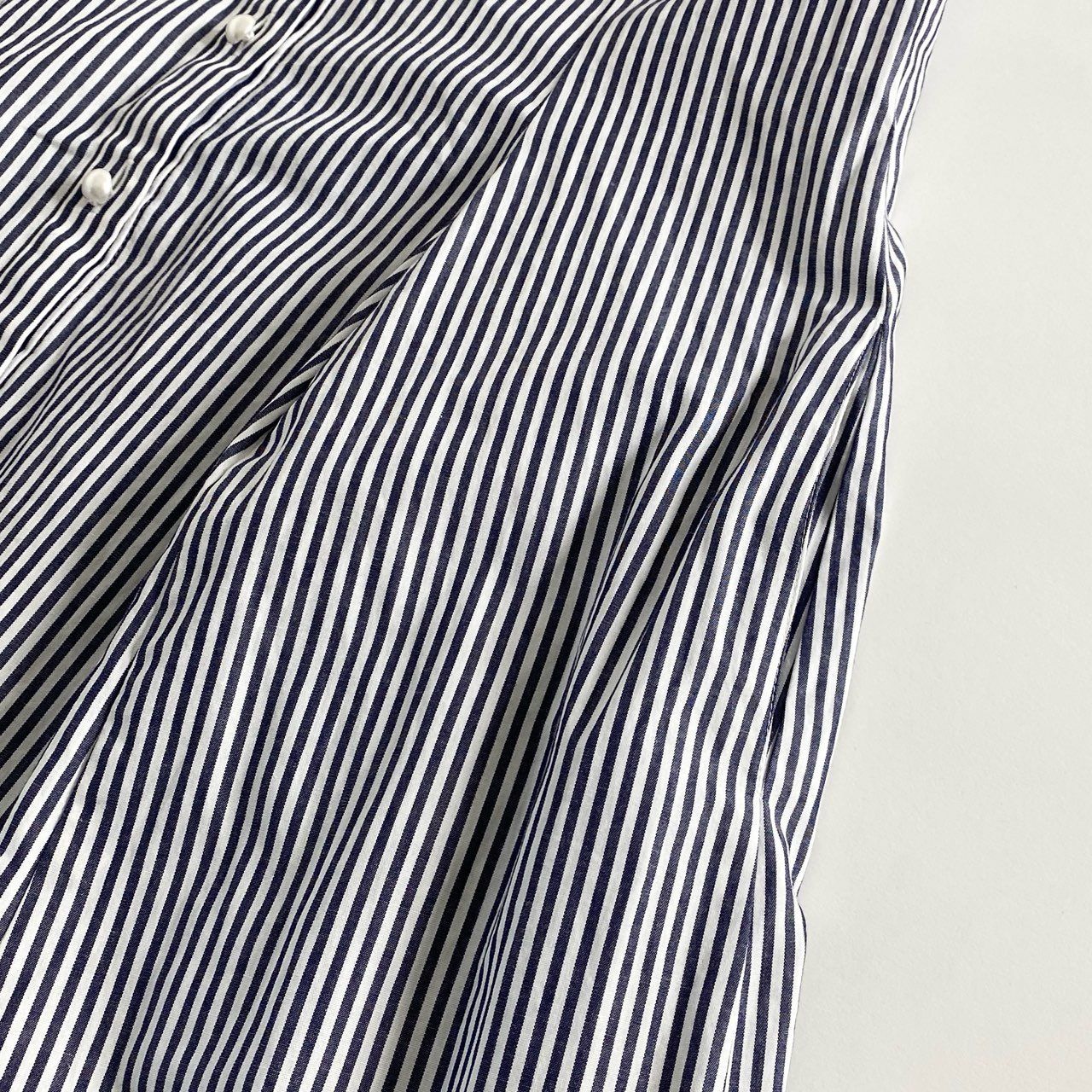 René ノースリーブストライプワンピース 36 美品】Rene ノースリーブドレスワンピース 襟付き 36 チェック