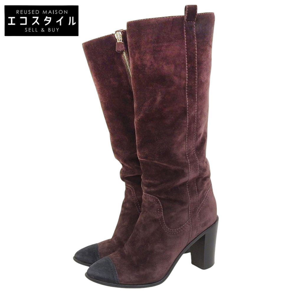 CHANEL シャネル 美品 スエード ココマーク ロングブーツ シューズ