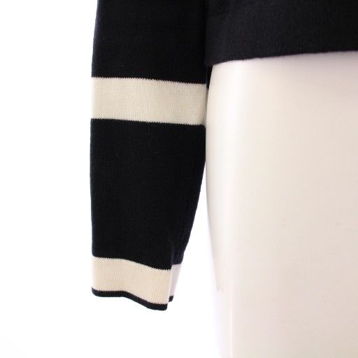  シャネル CHANEL uniform ニットカーディガン 長袖 クルーネック ショート丈 ウール ココボタン ココマーク ロゴ バイ S 黒 ブラック 白 ホワイト BB カーディガン ボレロ アンサンブル トップス