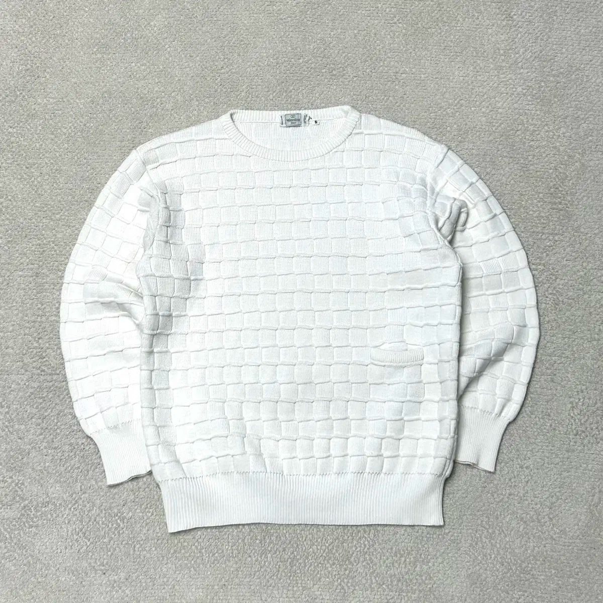 90s Valentino(ヴァレンティノ) 白 ケーブル ポケット ニット セーター 