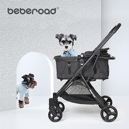 ペットカート 対面式 分離式 犬用品 ブルー×グレー 4輪 【公式通販】