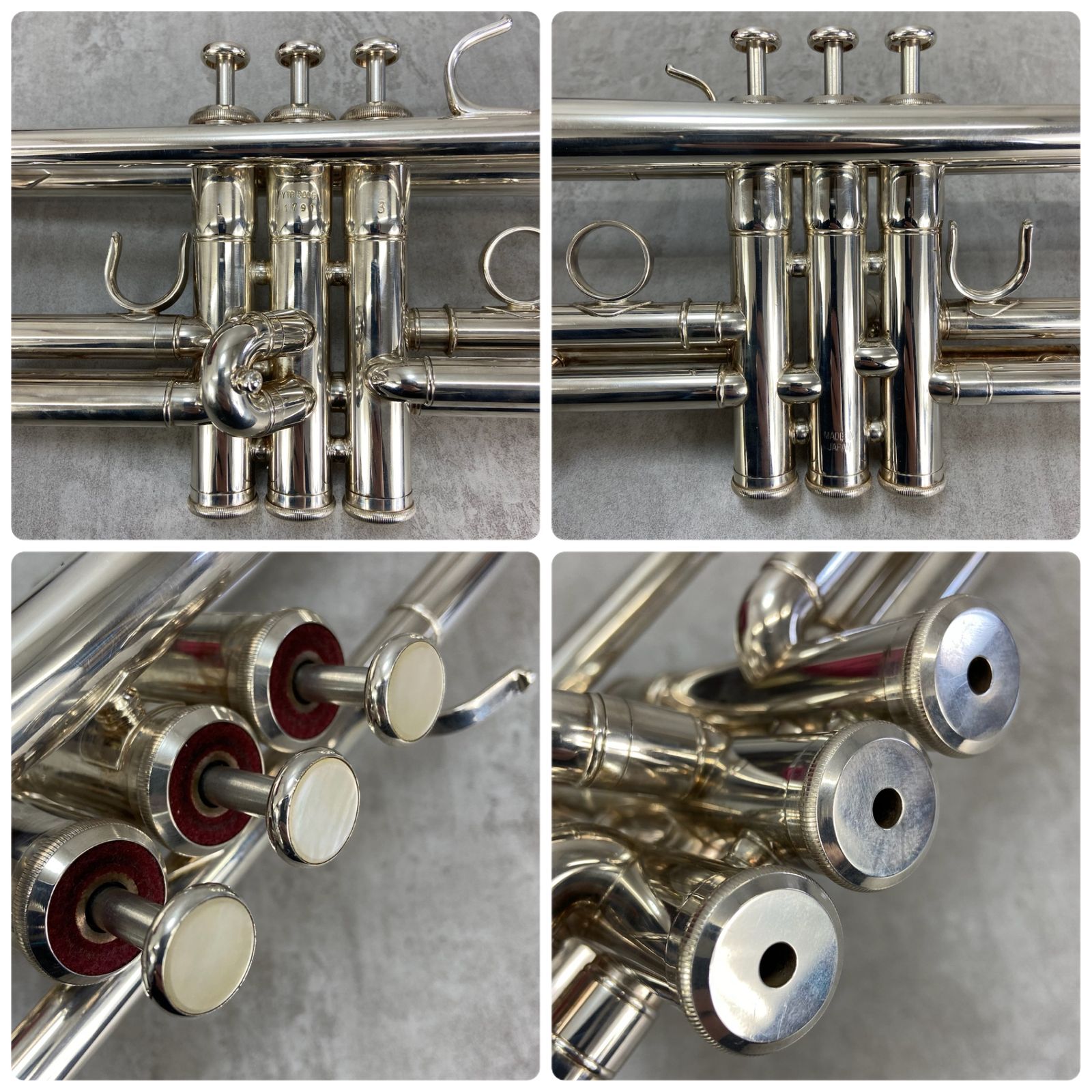 YAMAHA　ヤマハ B♭トランペット trumpet 管楽器 YTR-800GS　ゴールドブラス1枚取り　ML　シルバー　銀メッキ　SP  純正ハードケース