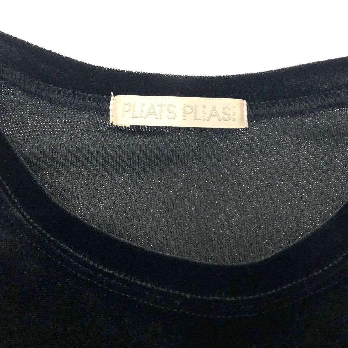 PLEATS PLEASE プリーツプリーズ ベルベットブラウス ベロア 長袖カットソー  サイズ:3 PP18-JR672 ブラック  レディース  トップス PLEATS PLEASE プリーツプリーズ ベルベットブラウス ベロア