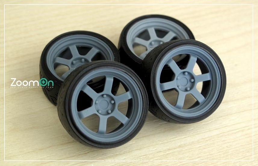 リル　TE37っぽい　17インチ　ホイール　2本セット ZoomOn ZR087 1/24 17インチ レイズ TE37V Mark II ホイール