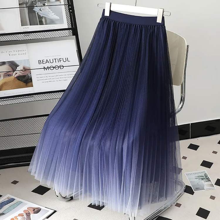 グラデーション フレアスカート ロングスカート２色221802 楽天市場】フレアスカート グラデーション ライン チュール