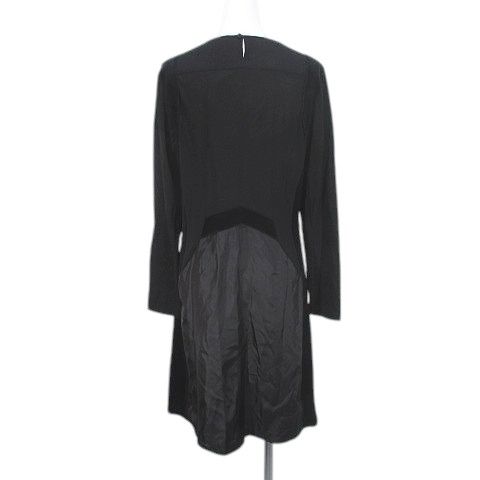 インテレクション INTELLECTION 長袖 膝丈 ワンピース 42 黒系  