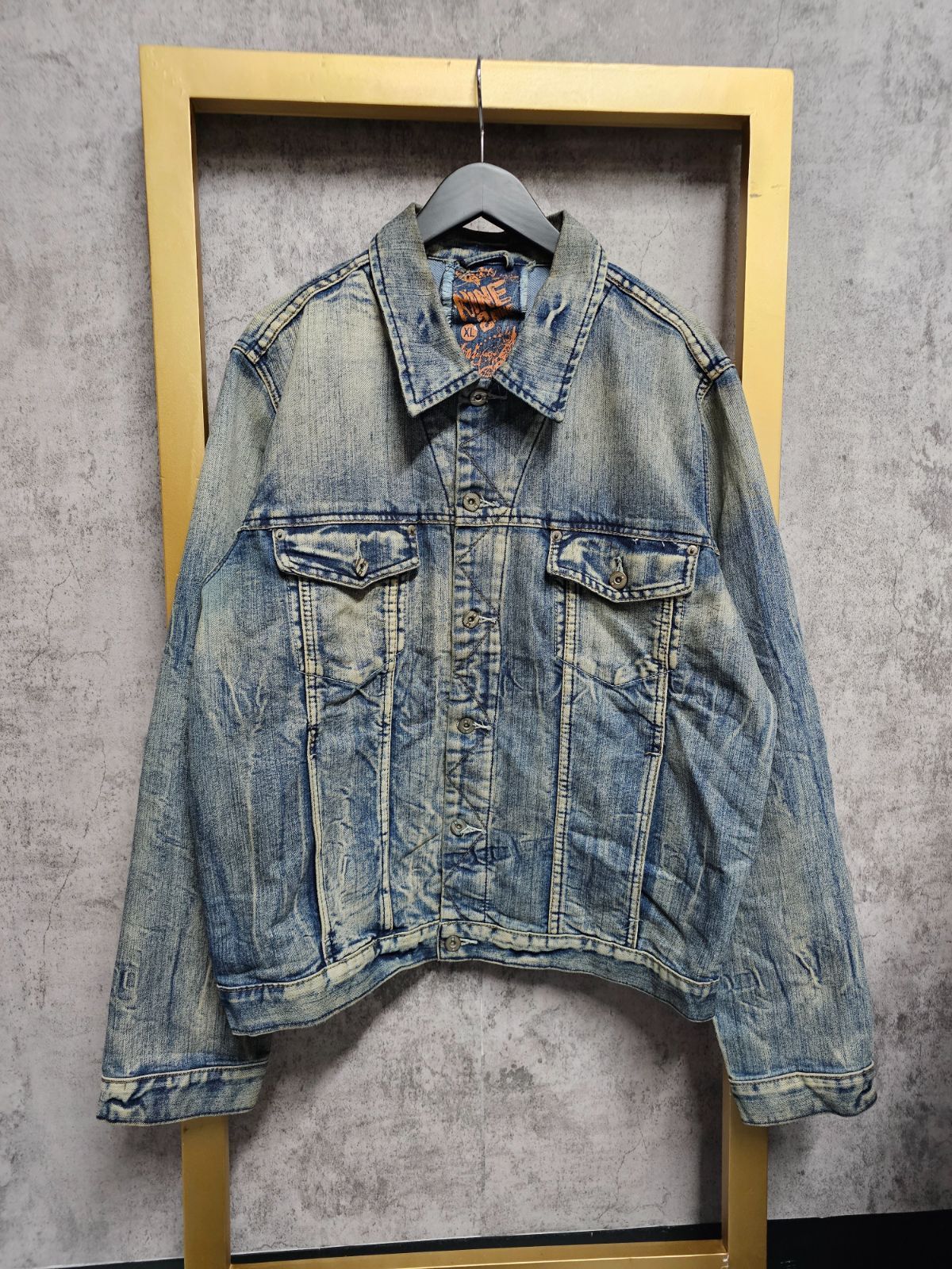 【US古着】90s NINE 2 NINE Denim Jacket  / ナイン ツー ナイン ヴィンテージ デニムジャケット Gジャン ウォッシュ ブルー XL