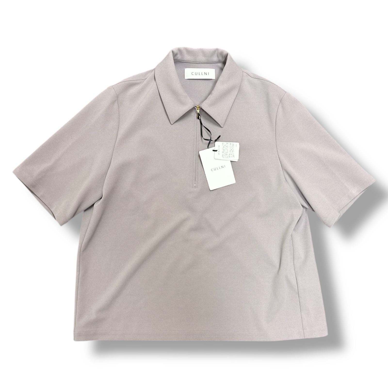 参考上代23100円 未使用品 CULLNI 24SS Stretch Georgette ZIp Up Polo 