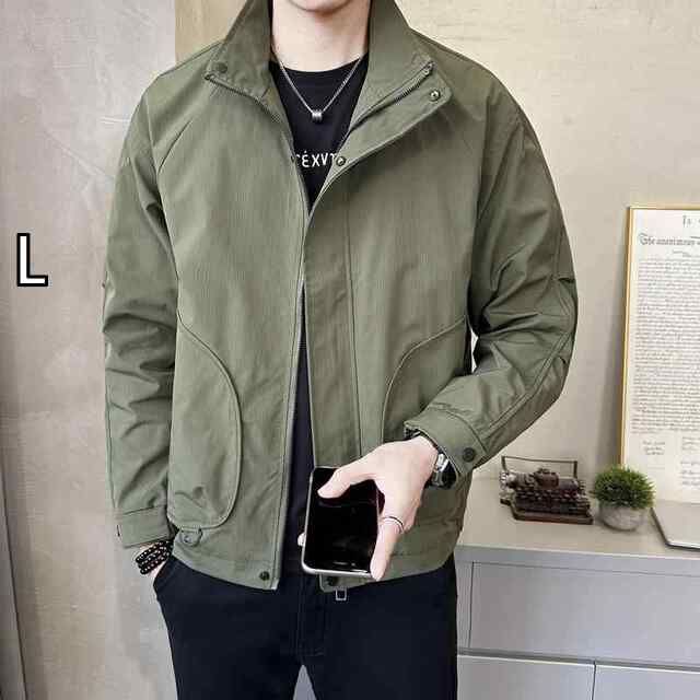 L 春 コーデ メンズ 用 服 シンプル ファッション オシャレ 大人 かっこいい 大きいサイズ ストリート 紳士服 スタンドカラー ジャケット ハイエンド ワーク ジャケット