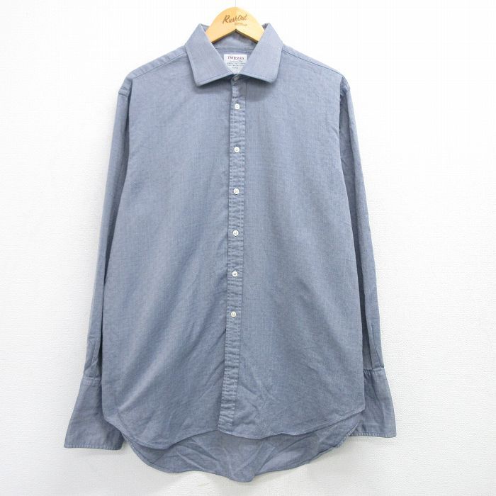 XL/古着 長袖 シャツ メンズ 青 ブルー 25mar11 中古 トップス