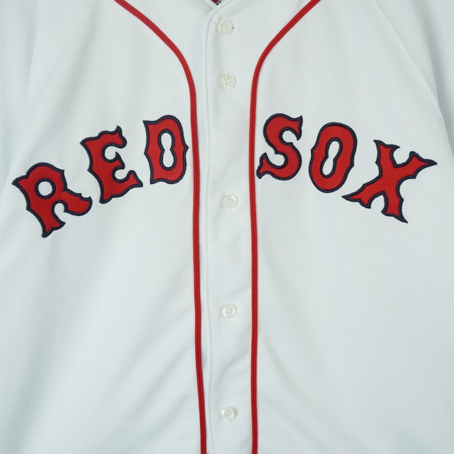 MajesticマジェスティックMLBボストン・レッドソックスREDSOXベースボールシャツゲームシャツユニフォーム刺?ワッペン野球メジャーリーグ#19 BECKEITナンバリング白赤ホワイトレッドvintageヴィンテージ40126