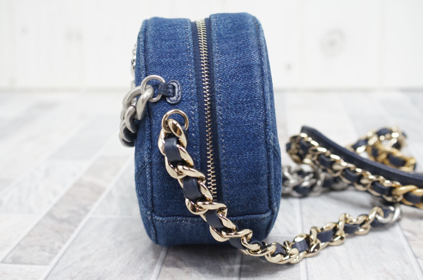 シャネル CHANEL デニム ラウンドショルダーバッグ シリアルシール 