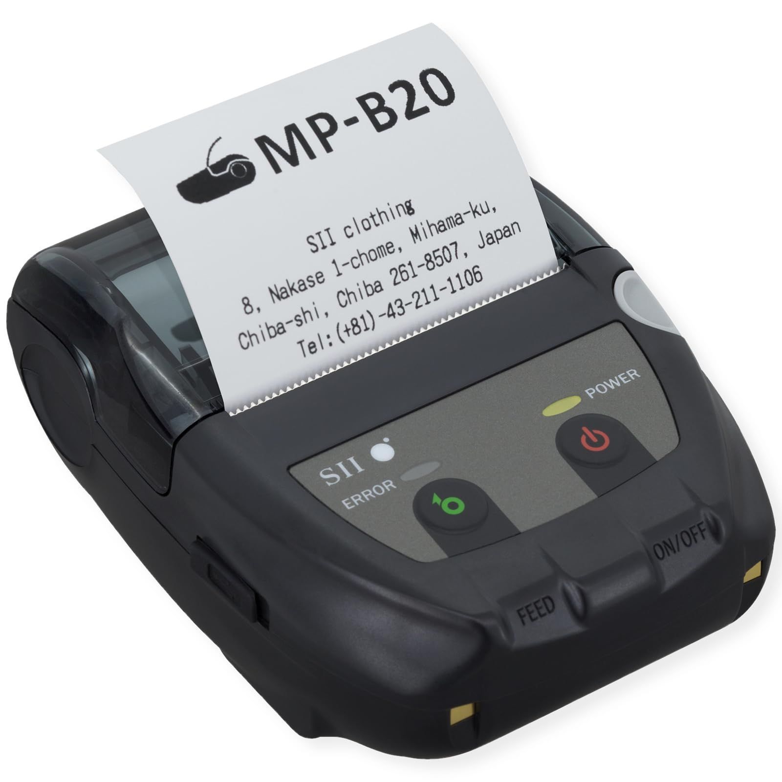 モノクロ モバイル型感熱式プリンター MP-B20 USB Bluetooth接続 MFi認定 ブラック