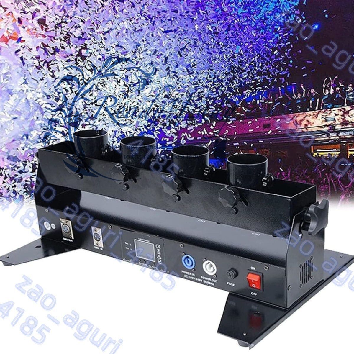 紙吹雪マシーン/ウェディングケーキ型‼️パーティーのお洒落な演出にバッチリ‼️ 電動紙吹雪ランチャー 4ショット紙吹雪銃 リモコン付き 結婚式