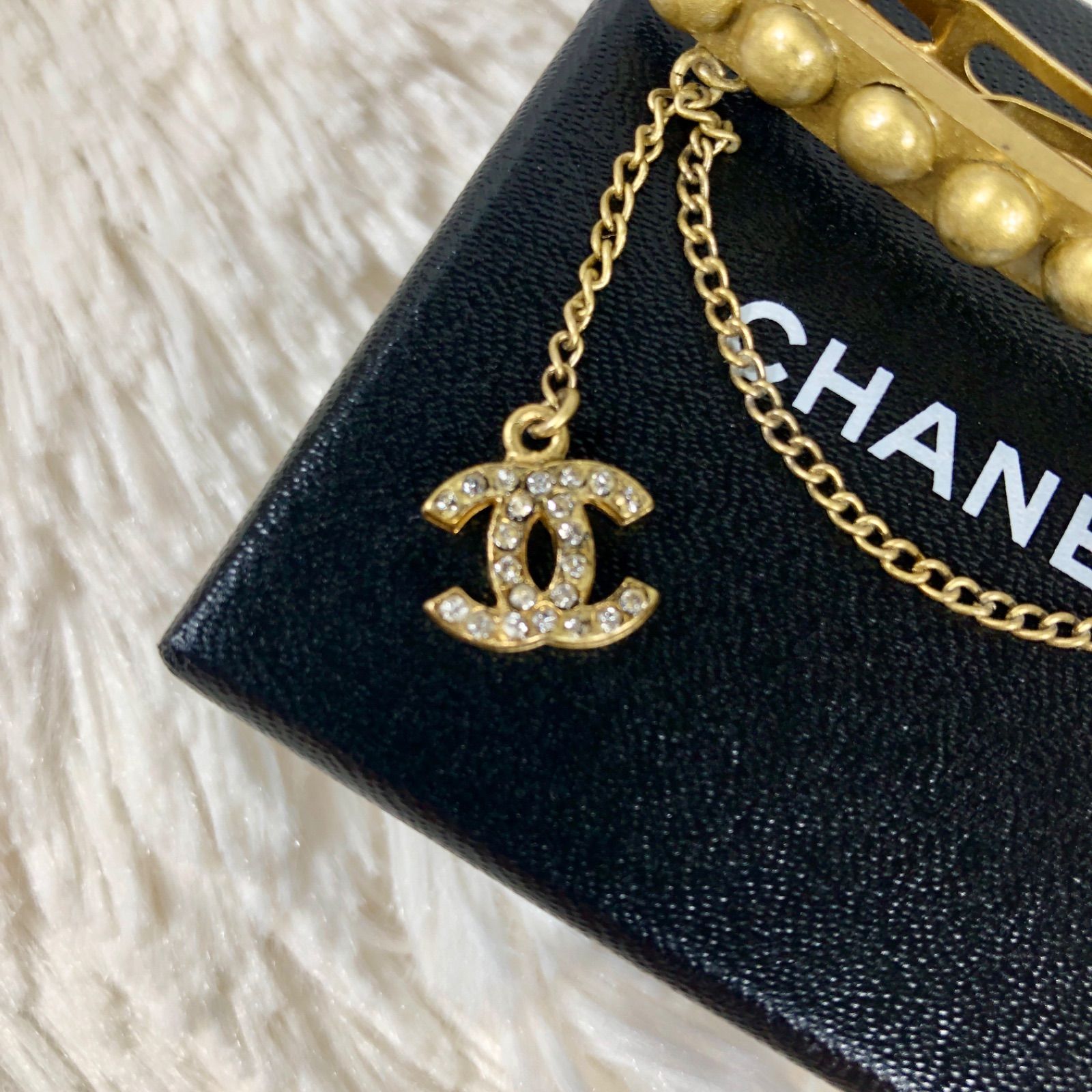 CHANEL シャネル バレッタ ココマーク チャーム ラインストーン ヘア 