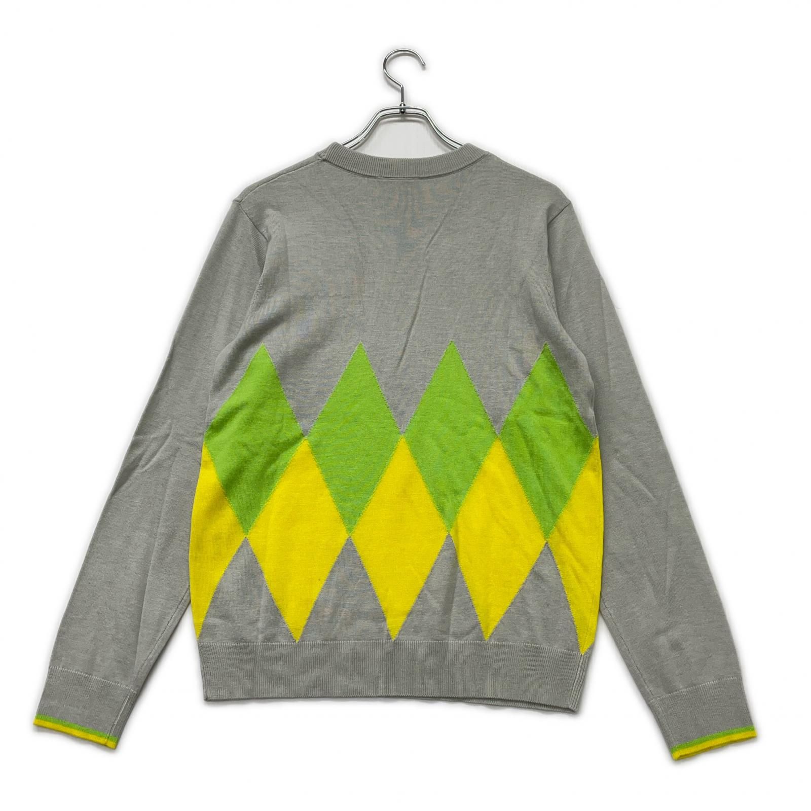 メンズ ムータマリン muta MARINE セーター 4 S グレー クルーネックニット アーガイル ウール混 長袖