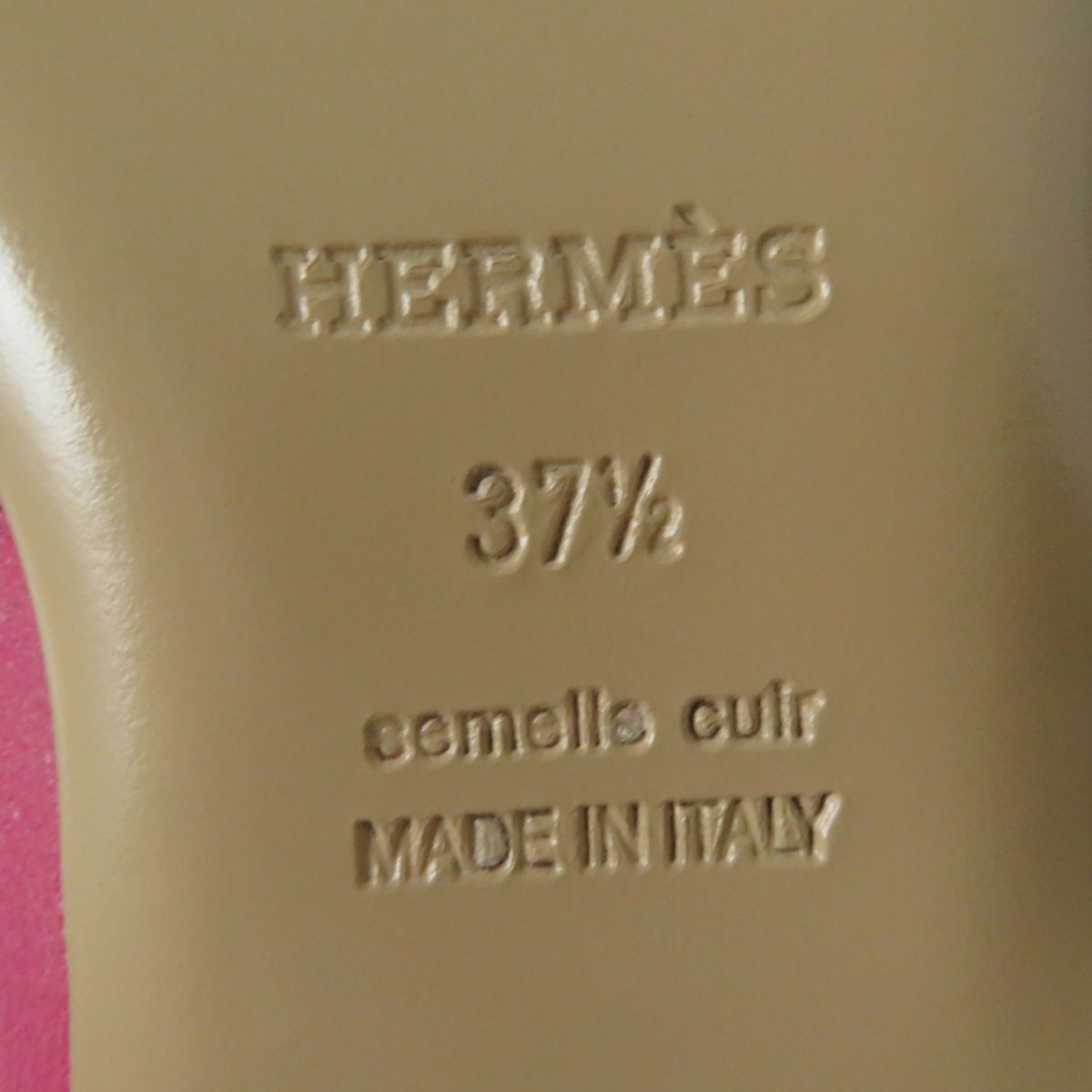 未使用品◎21SS 伊製 HERMES エルメス OZ オズ ケリー金具 レザーミュール／シューズ フランボワーズ シルバー金具 37 1／2 箱・ 保管袋付き - メルカリ