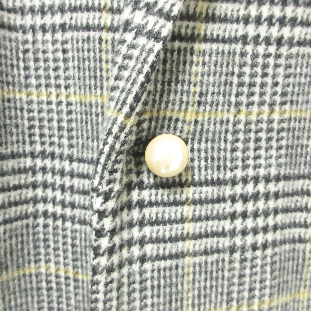 MICA＆DEAL グレンチェック柄パールボタン チェスターコート 36 美品 MICA＆DEAL マイカアンドディール グレンチェック柄 パールボタン