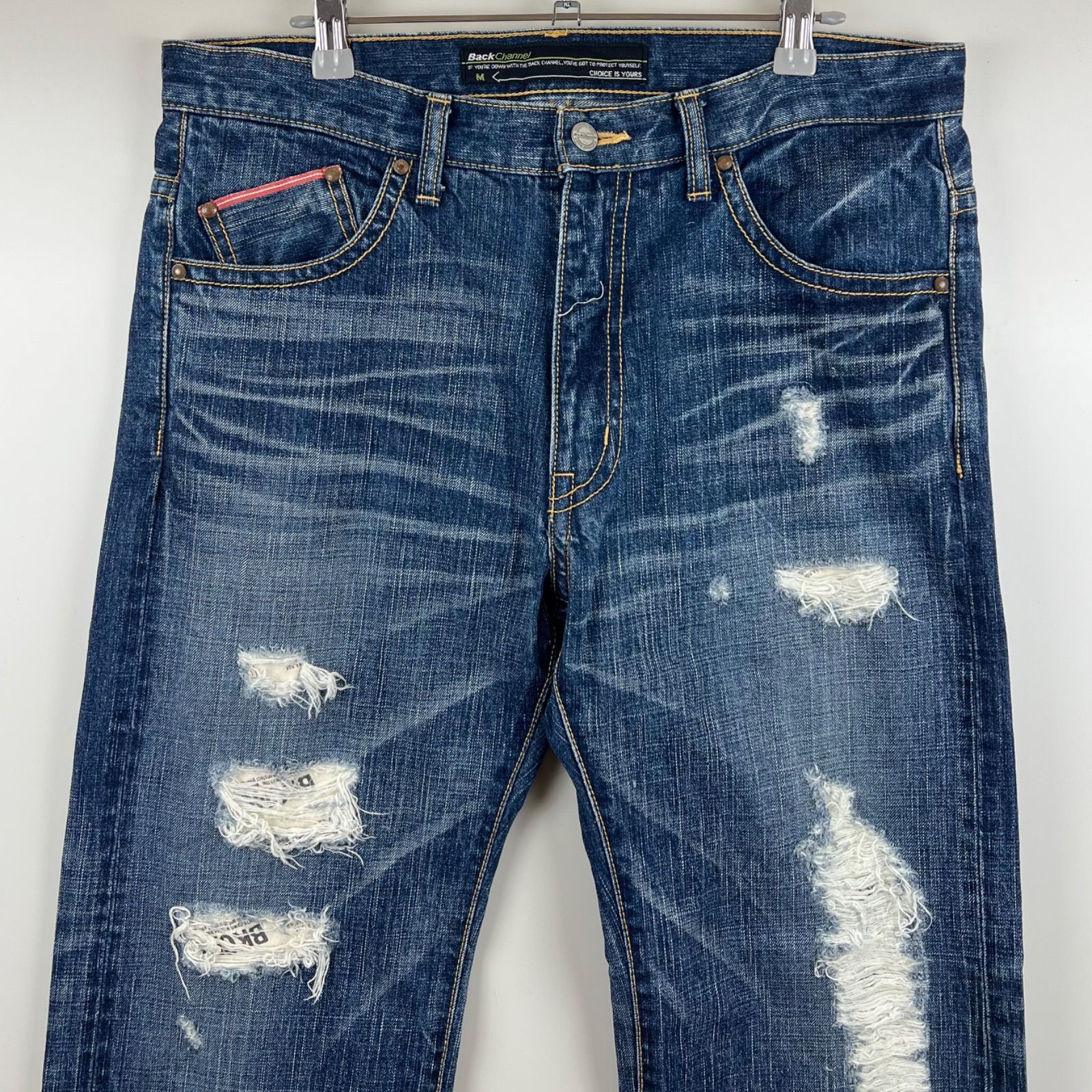 backchannelバックチャンネル　ダメージデニムパンツ　ジーンズ backchannelバックチャンネル ダメージデニムパンツ ジーンズ