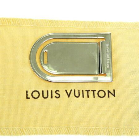 【】 超美品 ルイヴィトン LOUIS VUITTON パンス ア ビエ ポルト アドレス マネークリップ 財布 シルバー メタル M64691 67BF014