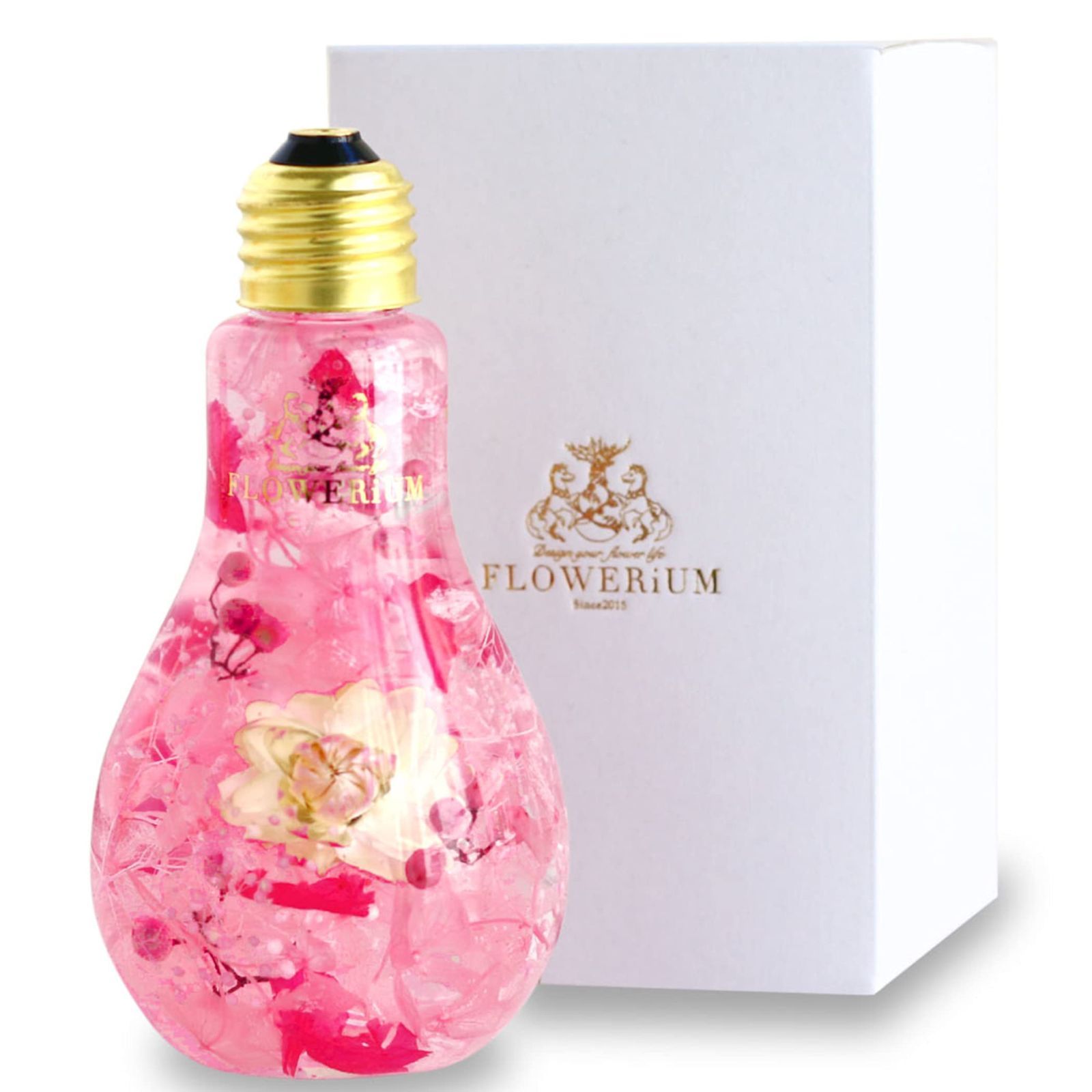 FLOWERiUM 母の日ギフト ハーバリウム 2025 贈り物 花 フラワーギフト 記念日 誕生日 プレゼント 女性 大切な人 mother フラワリウム エジソン ピンク