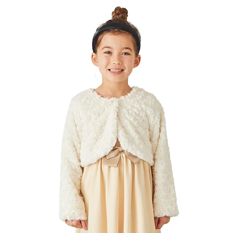 【新品】 [ever closet] ファー ボレロ キッズ 子供 女の子 カーディガン 羽織 100 オフホワイト 発表会 お受験 秋服 冬服 セレモニー フォーマル オケージョン 子供服 キッズ服 エバークローゼッ