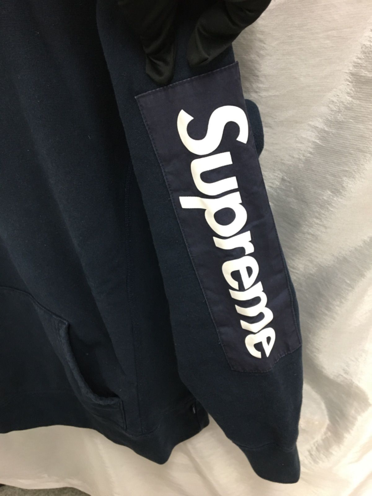 Supreme Sleeve Patch Hooded ジャスティンビーバー着用 ボックスロゴ 