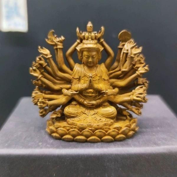 入手 ホビー・楽器・アート 仏教美術 仏像 小仏像 四臂観音菩薩仏像 銅製品