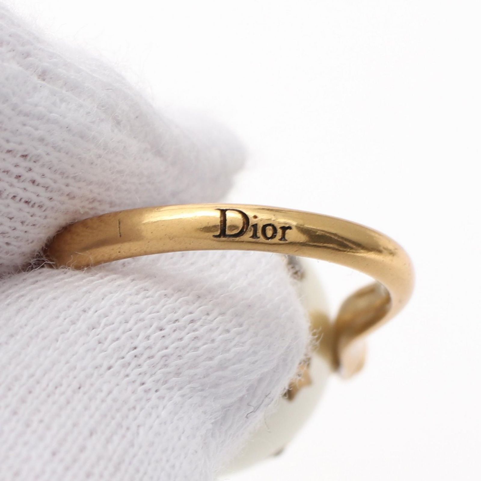 ディオール Dior リング・指輪 ゴールド/パールホワイト GP（ゴールド