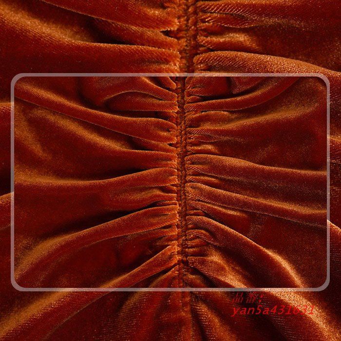 ロングタイトベロアドレスワンピース