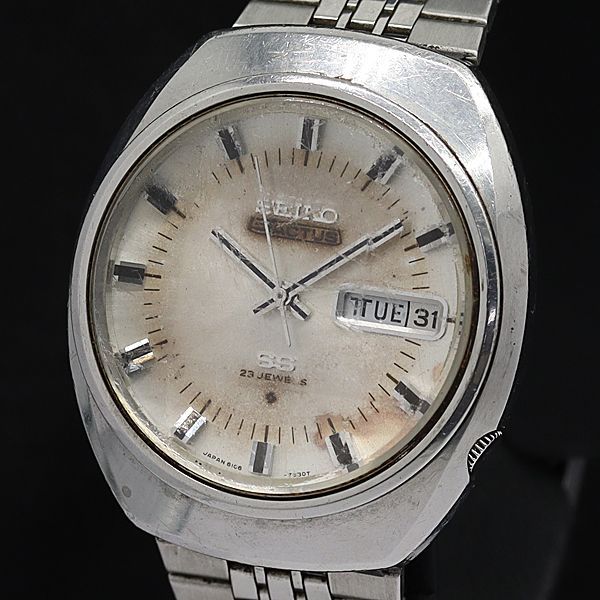 セイコー AT/自動巻 6106-7590 セイコー5 アクタス SS カットガラス 