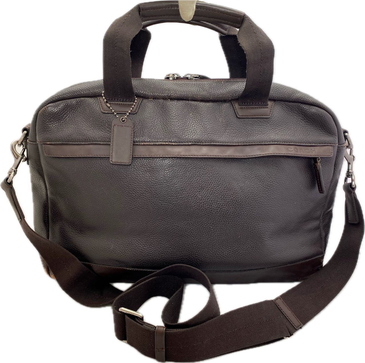 中古】COACH コーチメッセンジャーバッグ茶レザーショルダー取り外し可 